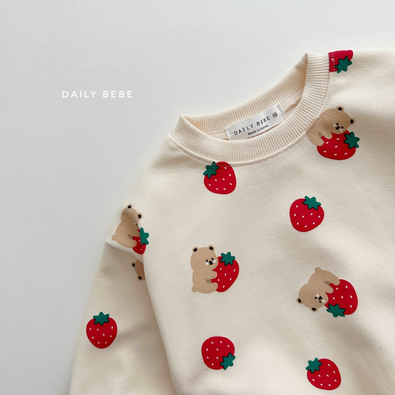 Daily Bebe - Korean Children Fashion - #fashionkids - Strawberry BEar One-piece - 3