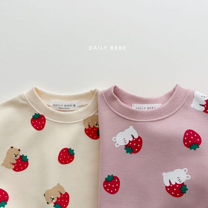 Daily Bebe - Korean Children Fashion - #kidsstore - Strawberry BEar One-piece - 5