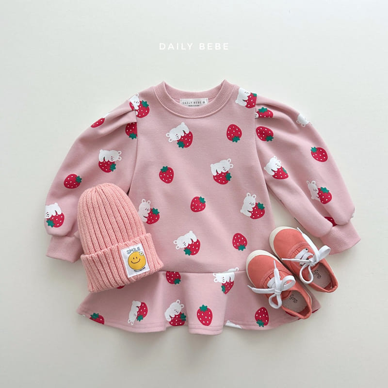 Daily Bebe - Korean Children Fashion - #kidzfashiontrend - Strawberry BEar One-piece - 6