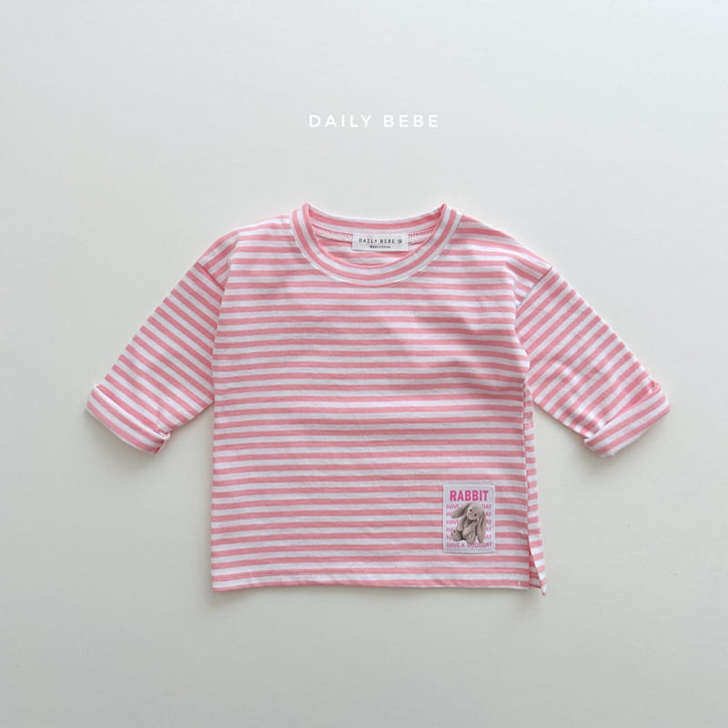 Daily Bebe - Korean Children Fashion - #littlefashionista - Patch Stripes Tee