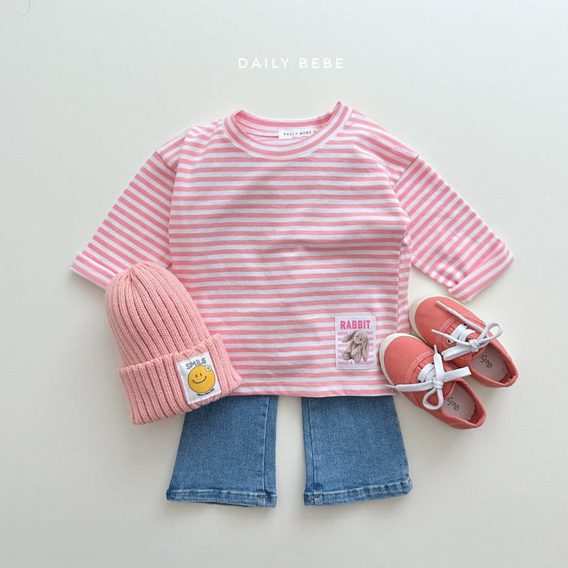 Daily Bebe - Korean Children Fashion - #minifashionista - Patch Stripes Tee - 3