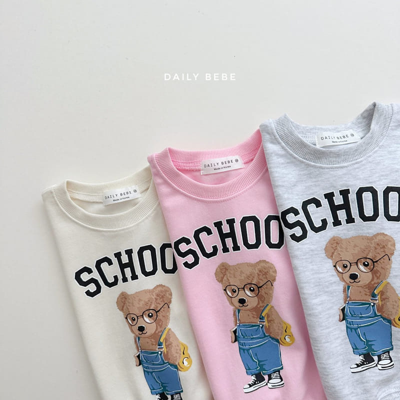 Daily Bebe - Korean Children Fashion - #minifashionista - School Bear Top Bottom Set - 4