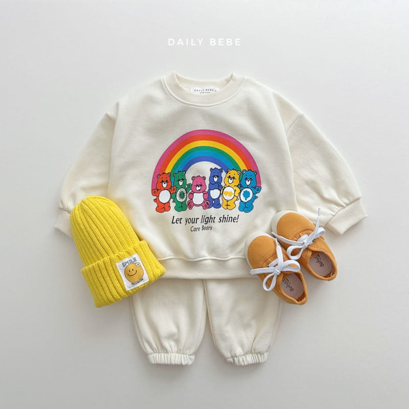 Daily Bebe - Korean Children Fashion - #prettylittlegirls - Rainbow Bear Top Bottom Set