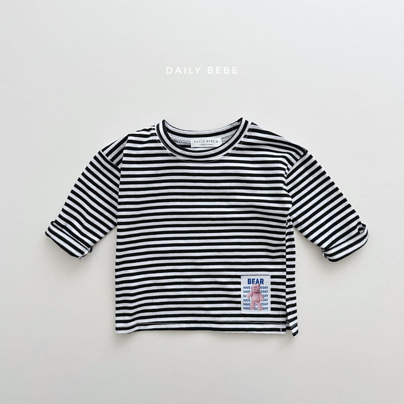 Daily Bebe - Korean Children Fashion - #todddlerfashion - Patch Stripes Tee - 5