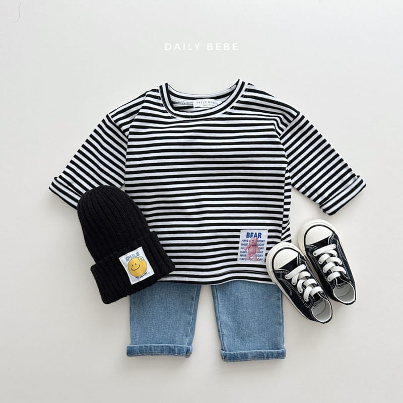 Daily Bebe - Korean Children Fashion - #toddlerclothing - Patch Stripes Tee - 6