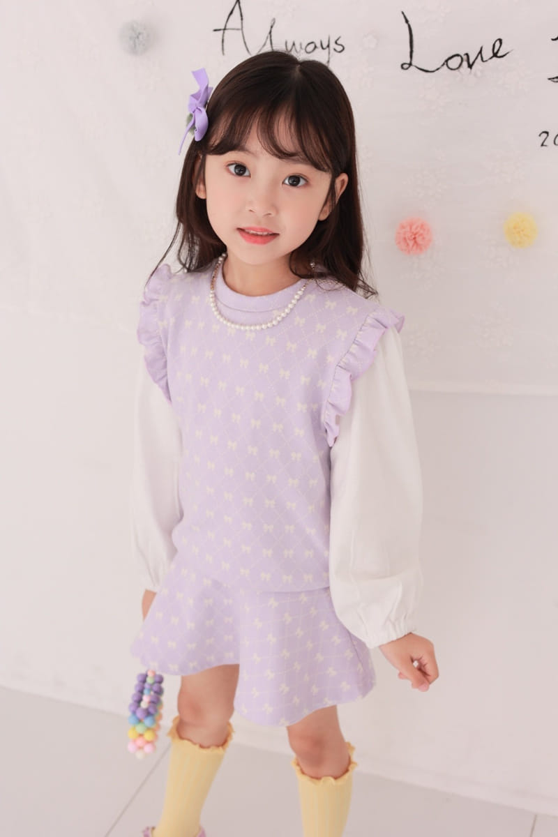 Dalla - Korean Children Fashion - #designkidswear - Ribbon Top Bottom Set