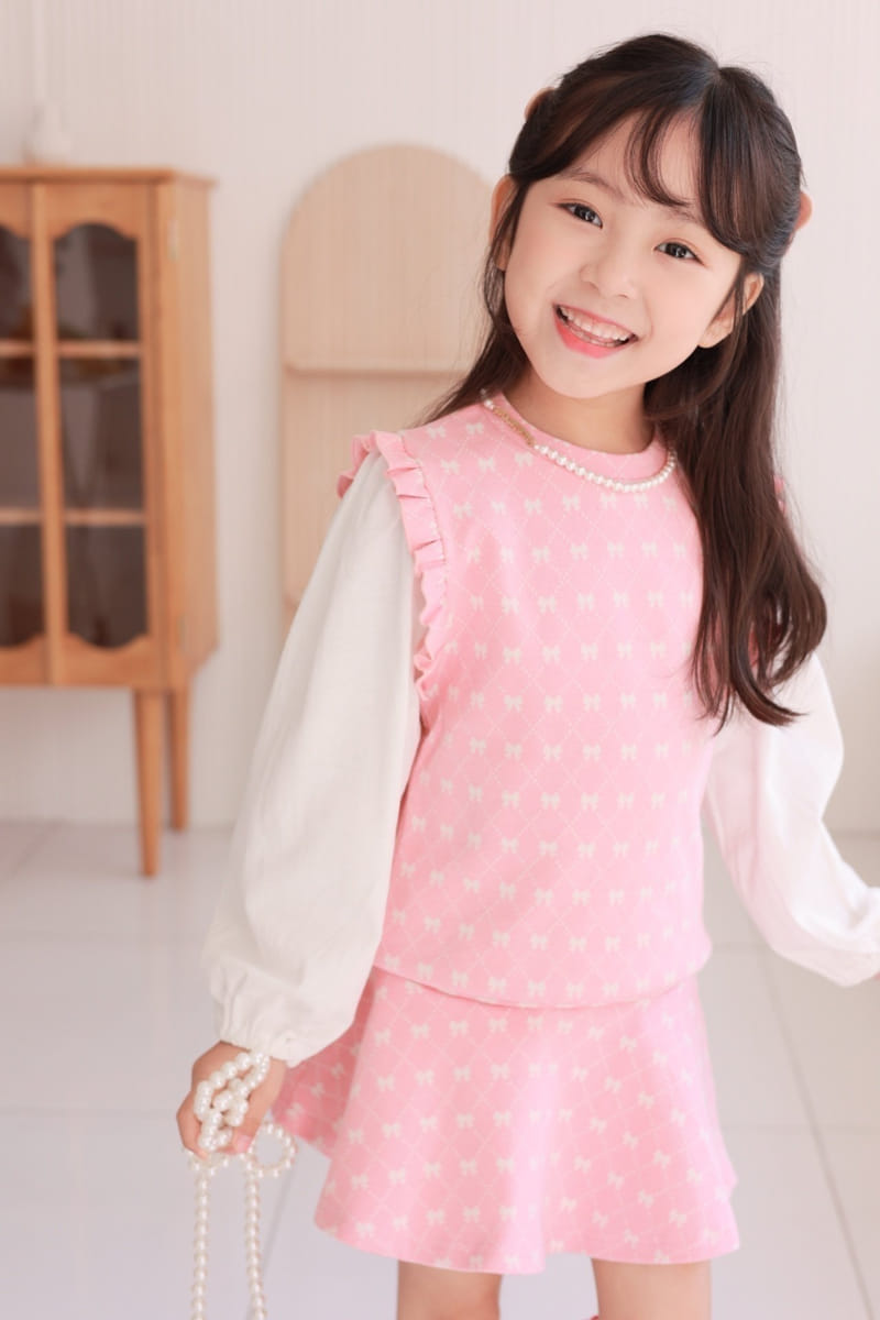 Dalla - Korean Children Fashion - #littlefashionista - Ribbon Top Bottom Set - 8