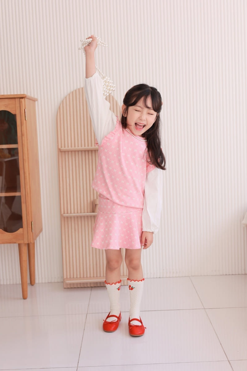 Dalla - Korean Children Fashion - #magicofchildhood - Ribbon Top Bottom Set - 9