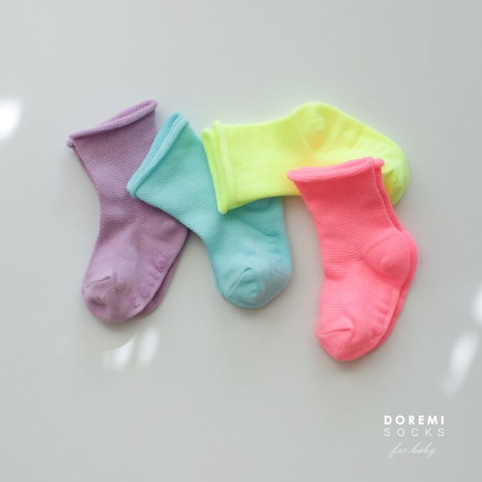Doremi Socks - Korean Children Fashion - #kidsshorts - Mesh Neon Socks - 5