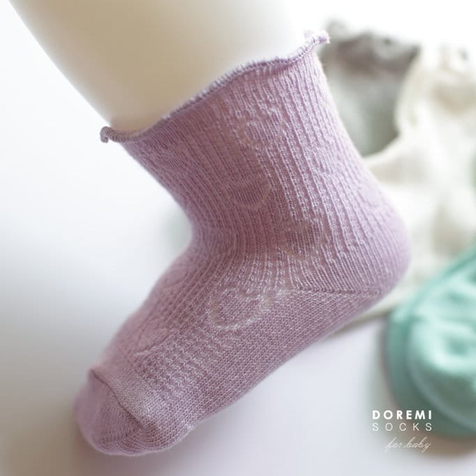 Doremi Socks - Korean Children Fashion - #kidzfashiontrend - Heart Mesh Socks - 5