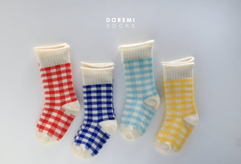 Doremi Socks - Korean Children Fashion - #littlefashionista - Gingum Check Socks