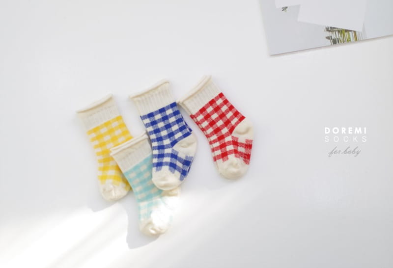 Doremi Socks - Korean Children Fashion - #stylishchildhood - Gingum Check Socks - 7