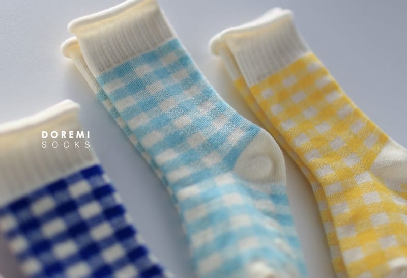Doremi Socks - Korean Children Fashion - #todddlerfashion - Gingum Check Socks - 5