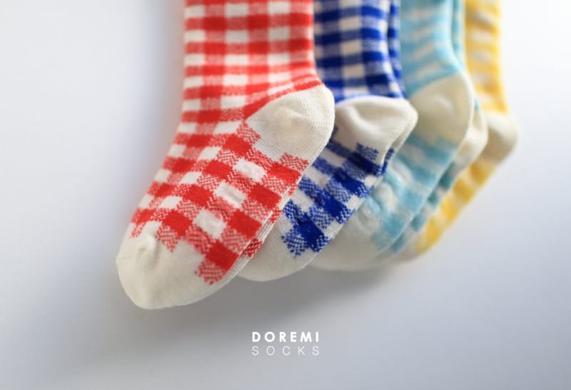 Doremi Socks - Korean Children Fashion - #toddlerclothing - Gingum Check Socks - 6