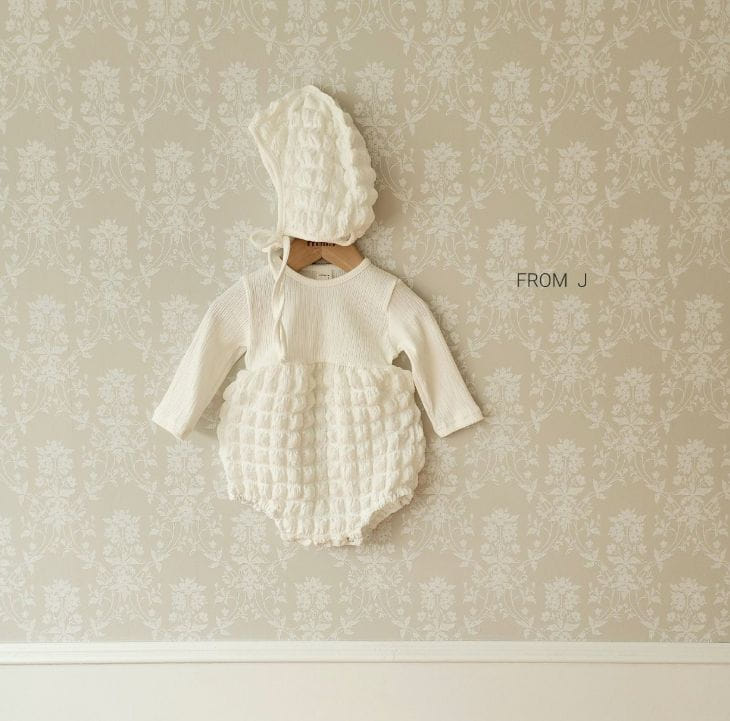 From J - Korean Baby Fashion - #babyboutique - Waffle Bodysuit Bonnet - 8