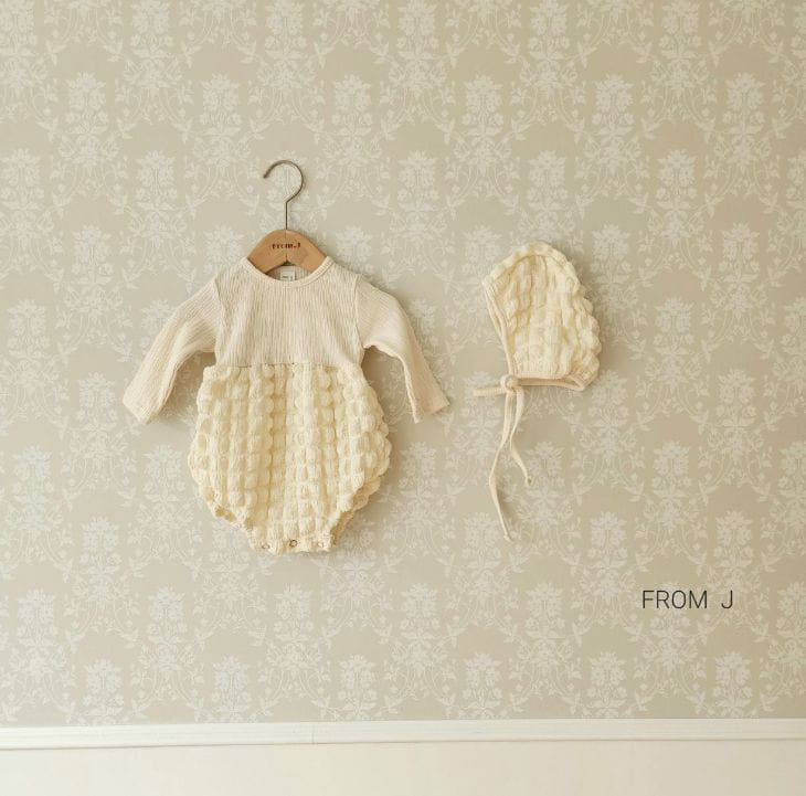 From J - Korean Baby Fashion - #babyboutique - Waffle Bodysuit Bonnet - 9