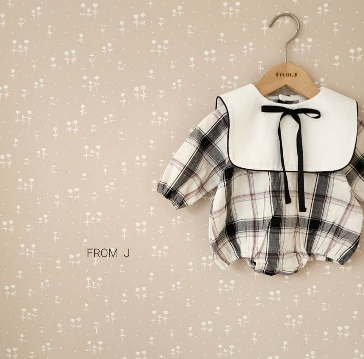 From J - Korean Baby Fashion - #babyboutique - Check Sailor Bodysuit - 7