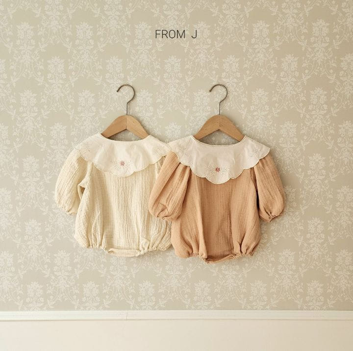 From J - Korean Baby Fashion - #babygirlfashion - Embrodiery Collar Bodysuit - 8