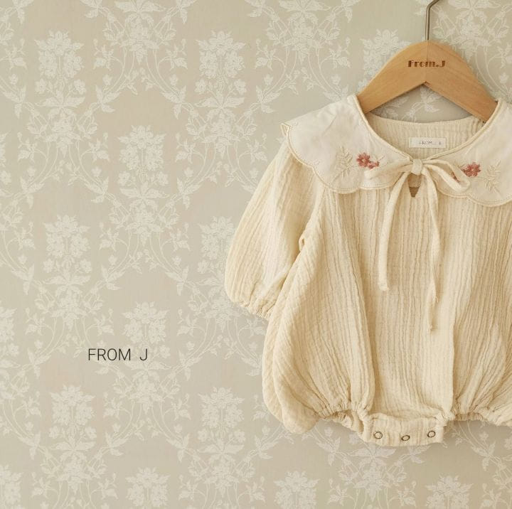 From J - Korean Baby Fashion - #babyoninstagram - Embrodiery Collar Bodysuit - 10