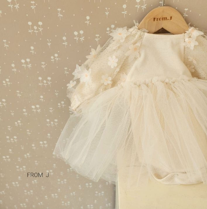 From J - Korean Baby Fashion - #babyoninstagram - Flower Bling Sha Bodysuit - 6