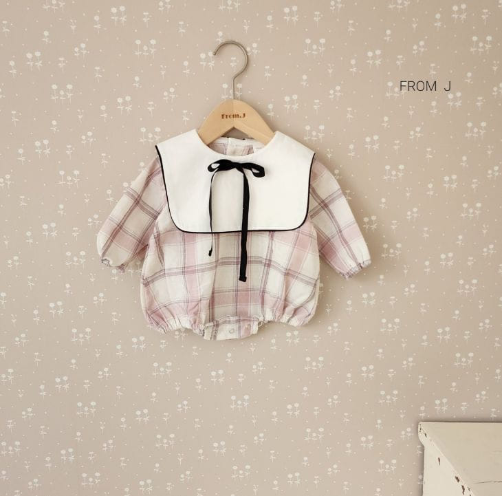 From J - Korean Baby Fashion - #babyoutfit - Check Sailor Bodysuit - 3
