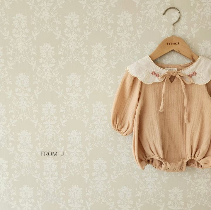 From J - Korean Baby Fashion - #babyoutfit - Embrodiery Collar Bodysuit - 12