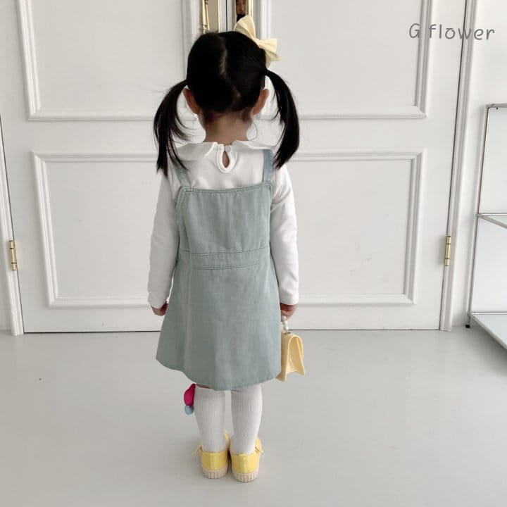 G Flower - Korean Children Fashion - #kidzfashiontrend - Denim Sleeveless One-piece - 4