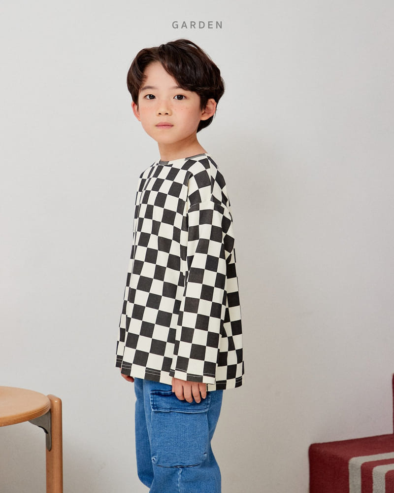 Garden - Korean Children Fashion - #childofig - Check Piping Tee - 8