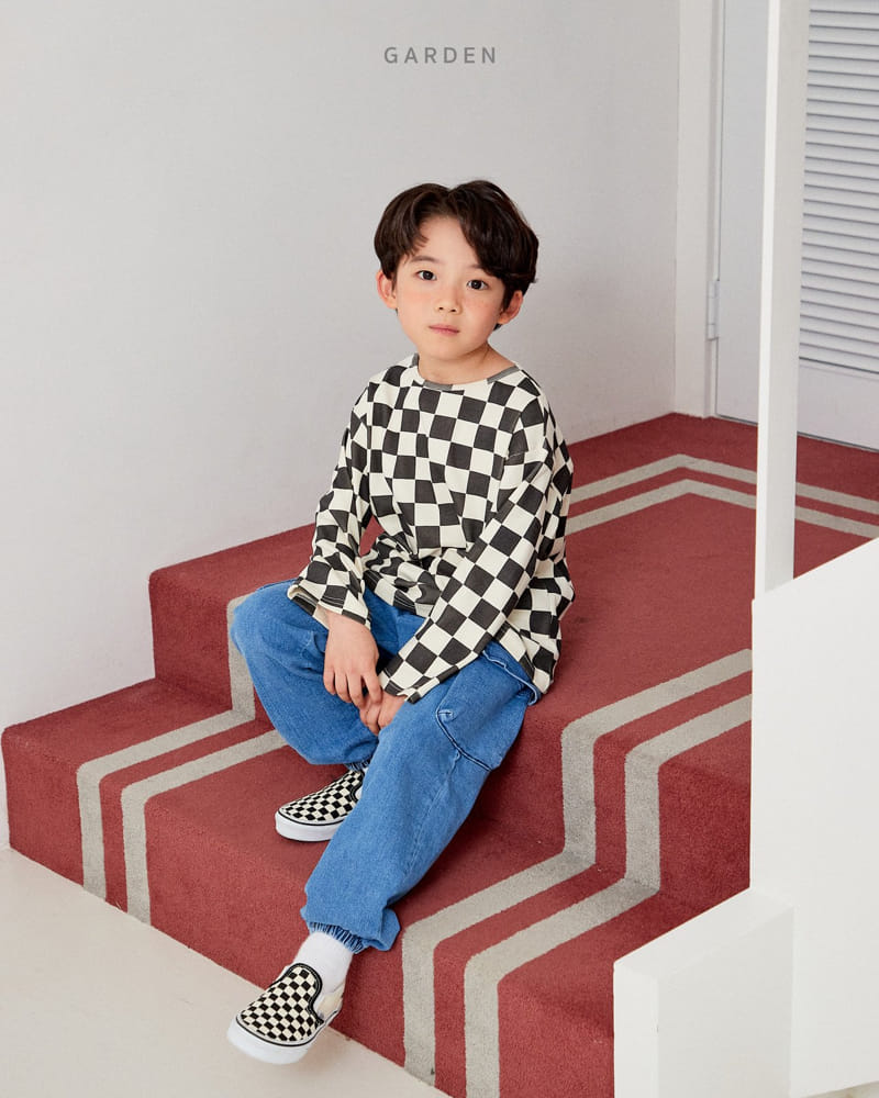 Garden - Korean Children Fashion - #designkidswear - Check Piping Tee - 10