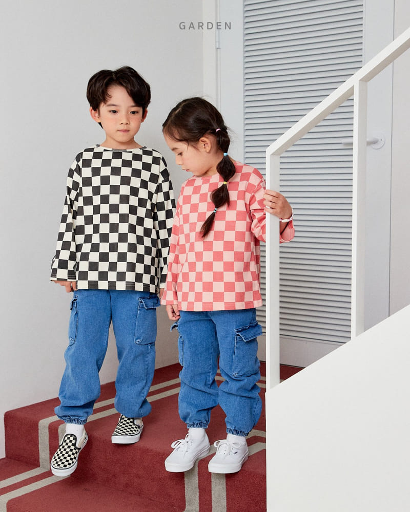 Garden - Korean Children Fashion - #fashionkids - Check Piping Tee - 12