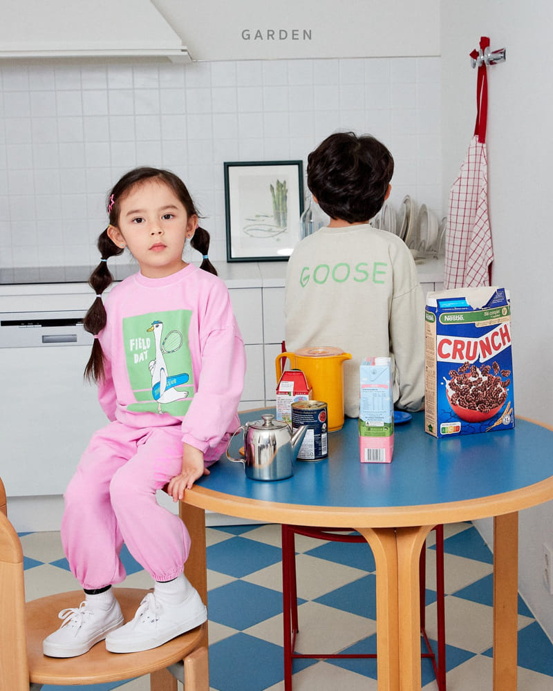 Garden - Korean Children Fashion - #kidsshorts - Pigment Goose Top Bottom Set - 11