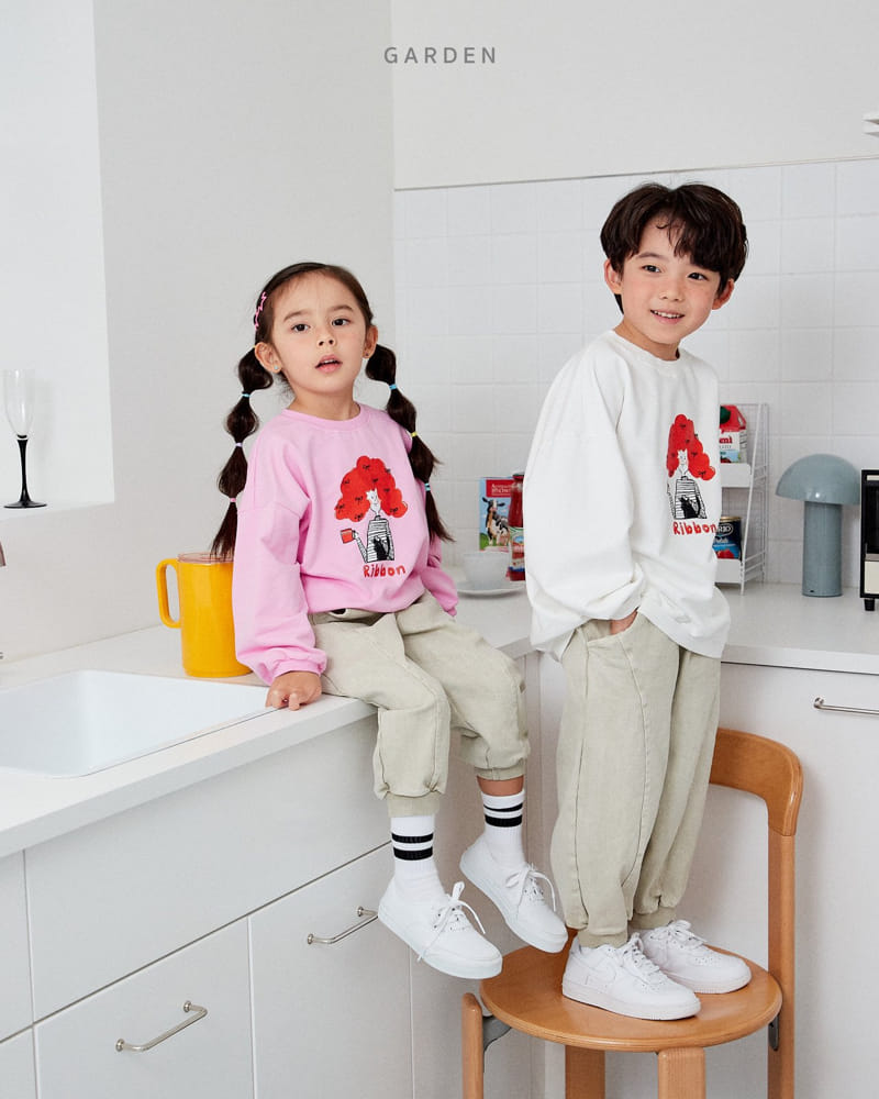 Garden - Korean Children Fashion - #magicofchildhood - Ribbon Sweatshirt - 12