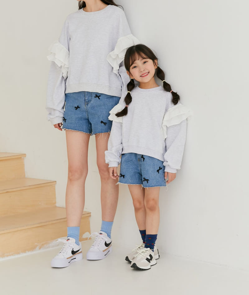 Ggomare - Korean Children Fashion - #childofig - Ribbon Denim Jeans with Mom - 3