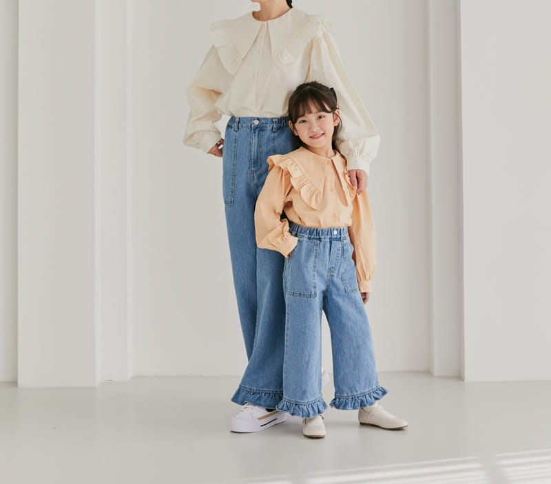 Ggomare - Korean Children Fashion - #designkidswear - Frill Jeans with Mom - 8