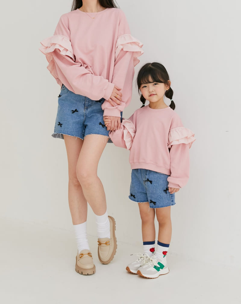 Ggomare - Korean Children Fashion - #discoveringself - Ribbon Denim Jeans with Mom - 6
