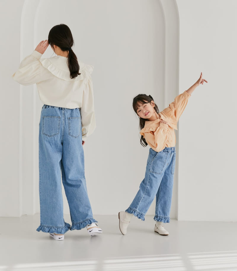 Ggomare - Korean Children Fashion - #fashionkids - Frill Jeans with Mom - 10