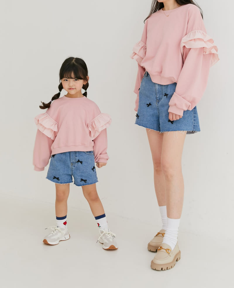 Ggomare - Korean Children Fashion - #fashionkids - Ribbon Denim Jeans with Mom - 7