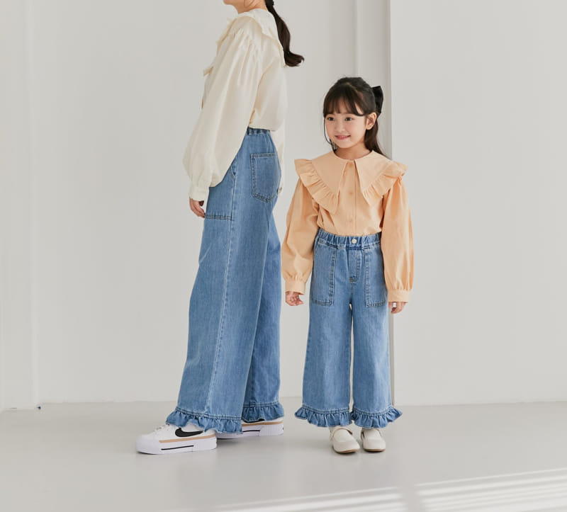 Ggomare - Korean Children Fashion - #kidsshorts - Frill Jeans with Mom - 11