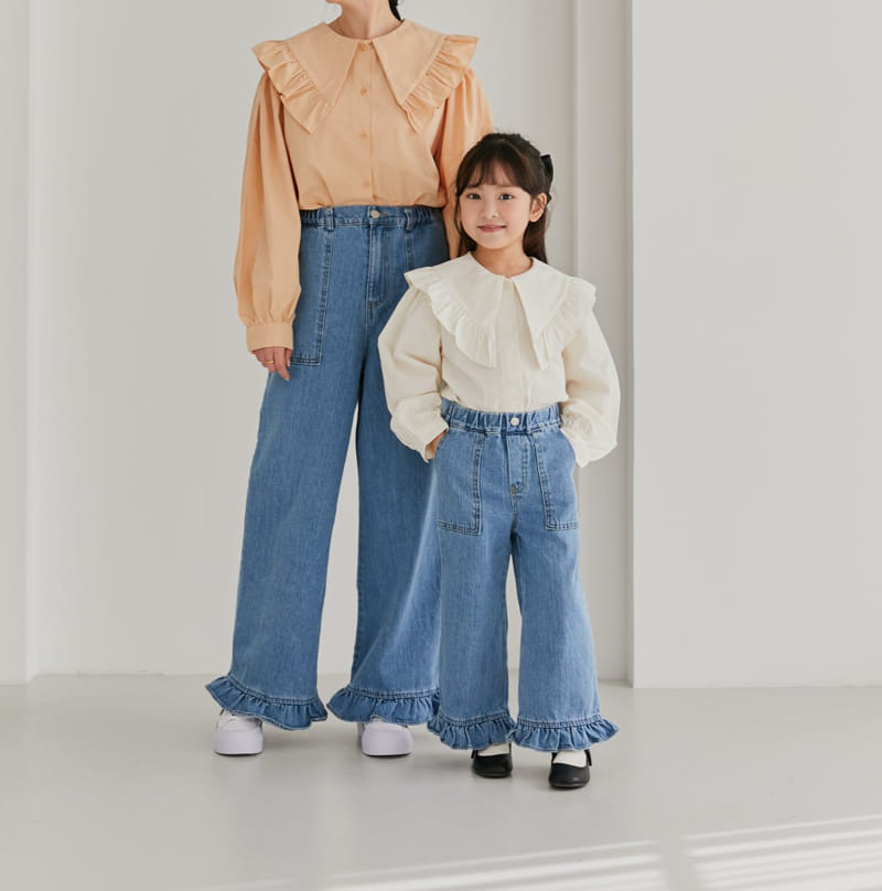 Ggomare - Korean Children Fashion - #minifashionista - Frill Jeans with Mom