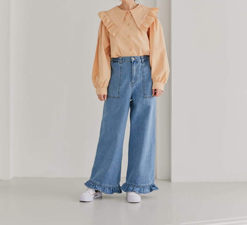 Ggomare - Korean Children Fashion - #stylishchildhood - Frill Jeans with Mom - 5