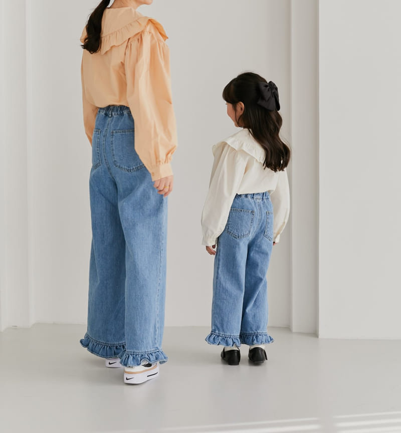 Ggomare - Korean Children Fashion - #todddlerfashion - Frill Jeans with Mom - 3