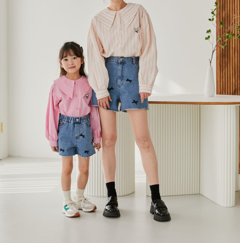 Ggomare - Korean Children Fashion - #toddlerclothing - Fox Collar Blouse with Mom - 7