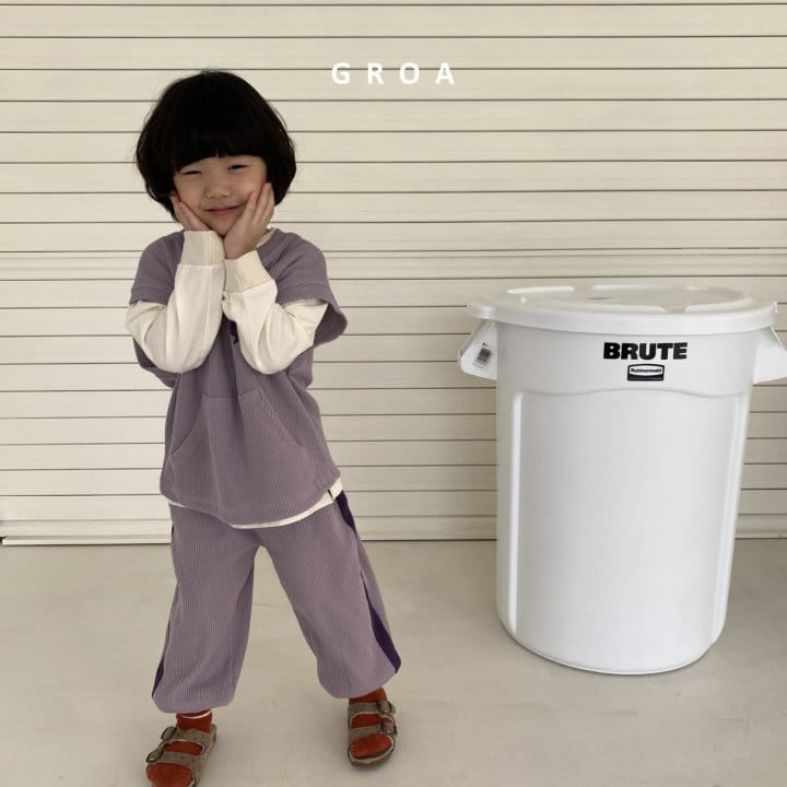 Groa - Korean Children Fashion - #Kfashion4kids - Waffle Vest Set - 7