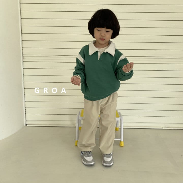 Groa - Korean Children Fashion - #childofig - Collar Color Sweatshirt - 12