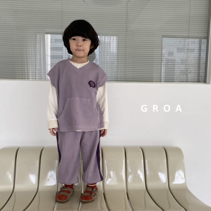 Groa - Korean Children Fashion - #designkidswear - Waffle Vest Set