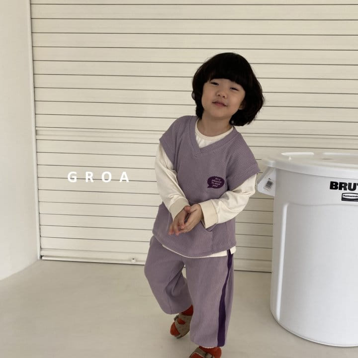 Groa - Korean Children Fashion - #littlefashionista - Waffle Vest Set - 8