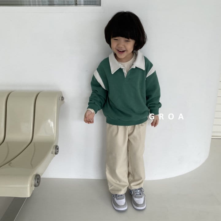 Groa - Korean Children Fashion - #littlefashionista - Collar Color Sweatshirt - 5