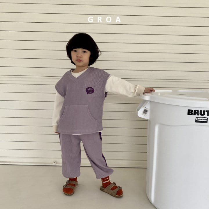 Groa - Korean Children Fashion - #minifashionista - Waffle Vest Set - 10