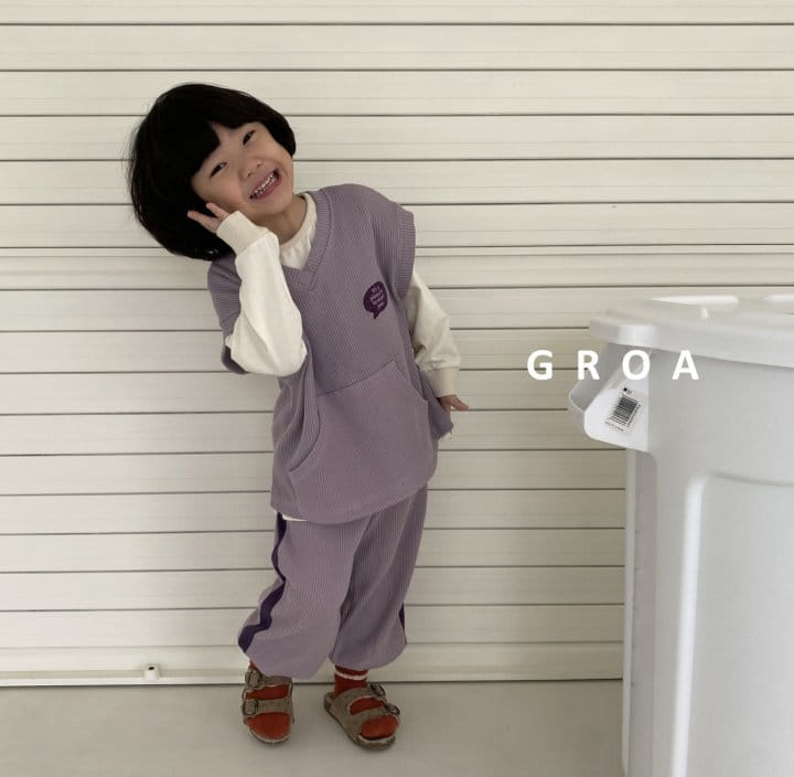 Groa - Korean Children Fashion - #prettylittlegirls - Waffle Vest Set - 11