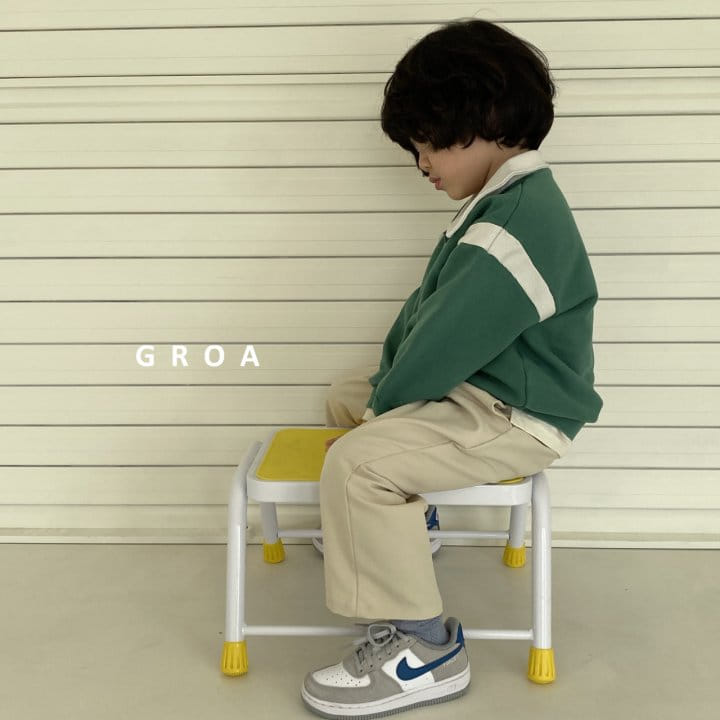 Groa - Korean Children Fashion - #stylishchildhood - Collar Color Sweatshirt - 11